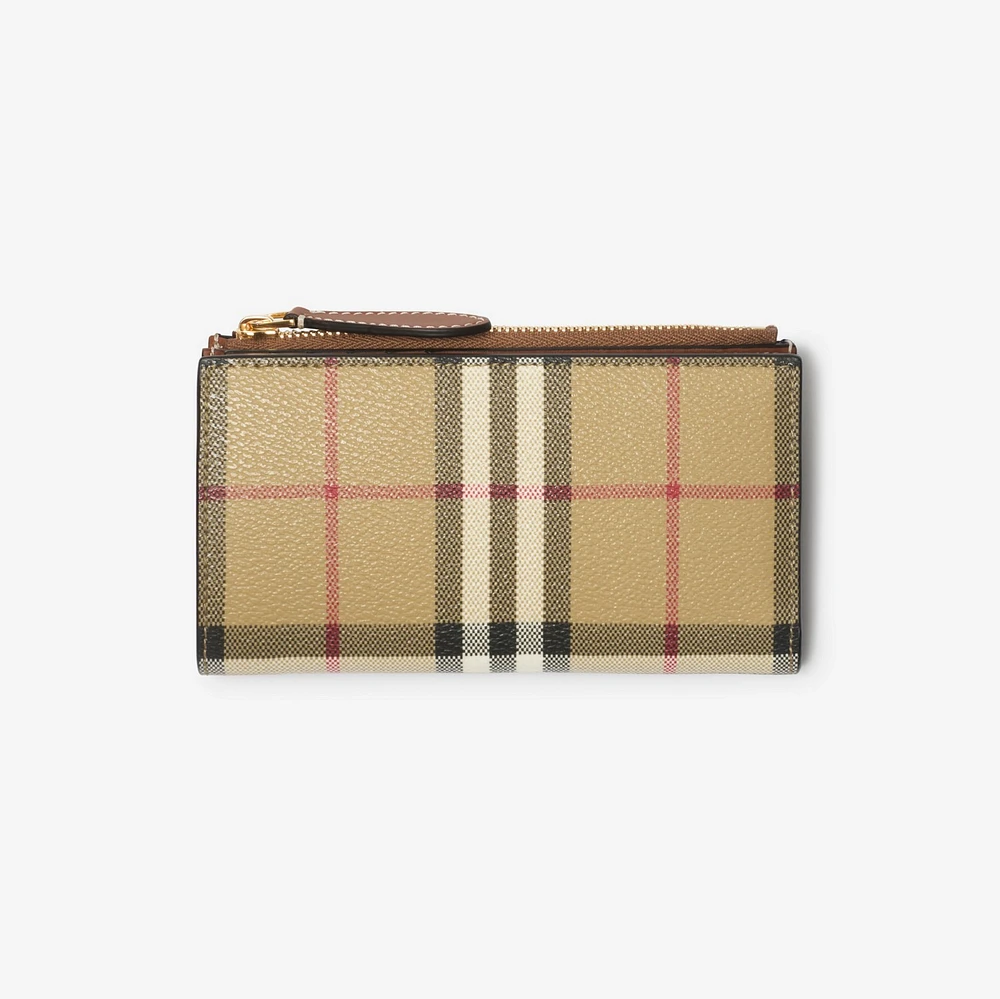 Check Bifold Wallet in Archive beige/briar brown