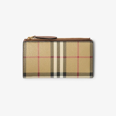 Check Bifold Wallet in Archive beige/briar brown