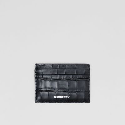 Embossed Leather Card Case in Black - Men | Burberry® Official