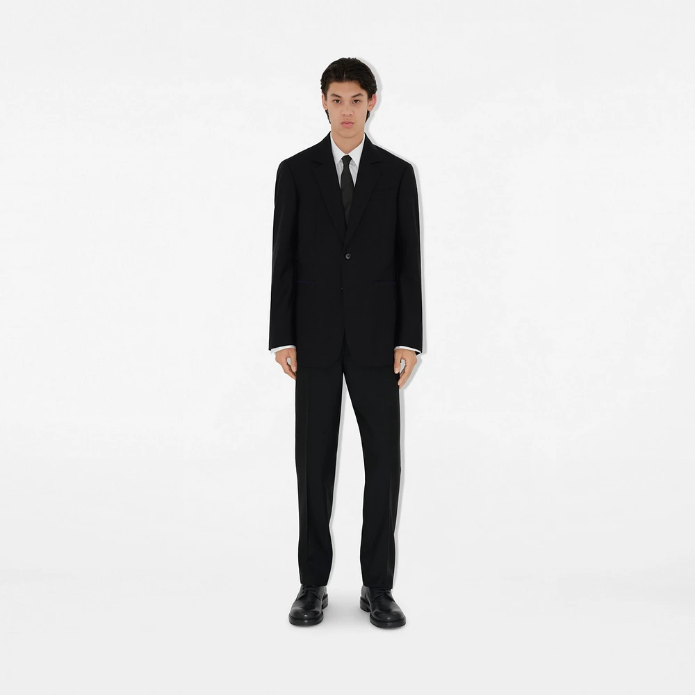 Wool Tailored Trousers in Black - Men | Burberry® Official