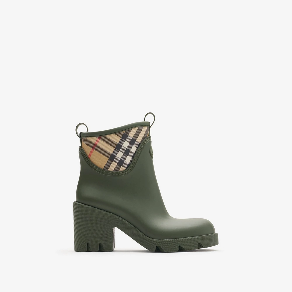 Rubber Marsh Stamp Heeled Low Boots in Loch - Women | Burberry® Official