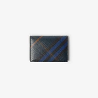 Check Folding Card Case in Midnight - Men, Cotton, Linen | Burberry® Official