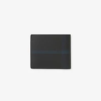 Check Bifold Coin Wallet in Navy - Men, Canvas | Burberry® Official