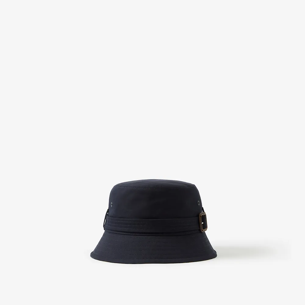 Cotton Gabardine Belted Bucket Hat in Coal blue - Men | Burberry® Official