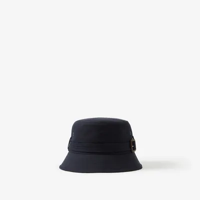Cotton Gabardine Belted Bucket Hat in Coal blue - Men | Burberry® Official