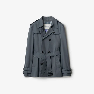 Short Gabardine Trench Coat in Magnet - Men | Burberry® Official