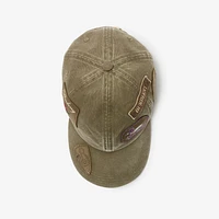 Badge Cotton Baseball Cap in Khaki - Men | Burberry® Official