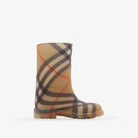 Check Rubber Marsh High Boots in Sand 15/3 Update Tab 1 - Children | Burberry® Official