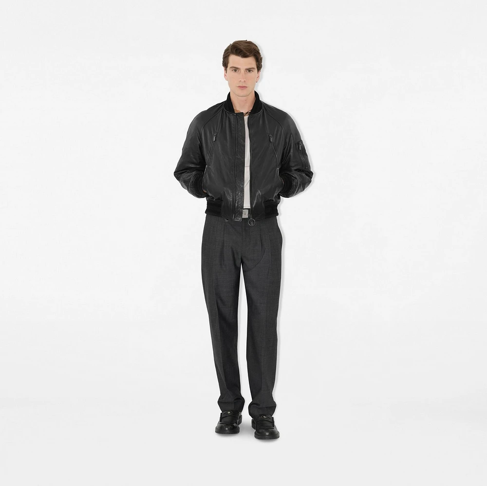 Leather Bomber Jacket in Black - Men | Burberry® Official