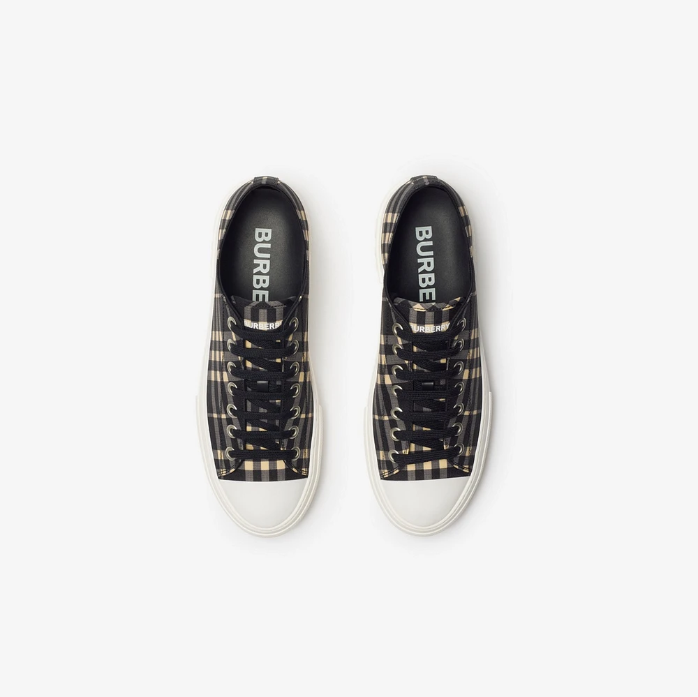 Check Sneakers in Black/calico - Men, Nylon | Burberry® Official