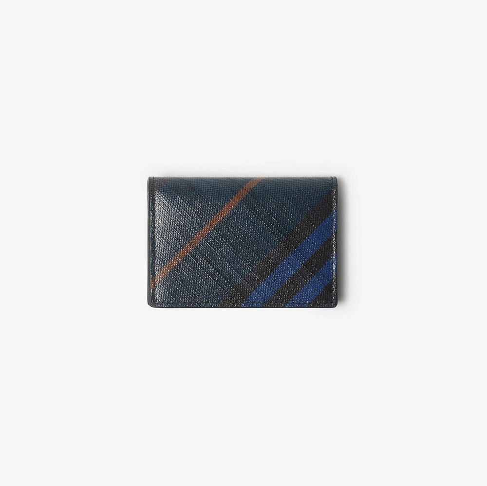 Check Folding Card Case in Midnight - Men, Cotton, Linen | Burberry® Official