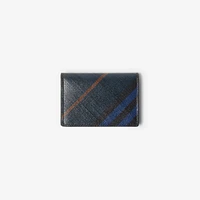 Check Folding Card Case in Midnight - Men, Cotton, Linen | Burberry® Official