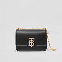 Crystal Detail Leather Small TB Bag in Black - Women | Burberry® Official