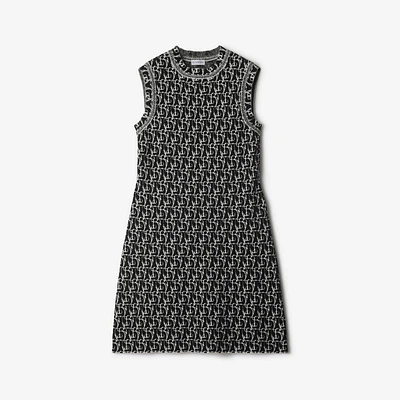 B Charm Wool Blend Dress in Black - Women, Nylon | Burberry® Official