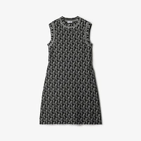 B Charm Wool Blend Dress in Black - Women, Nylon | Burberry® Official