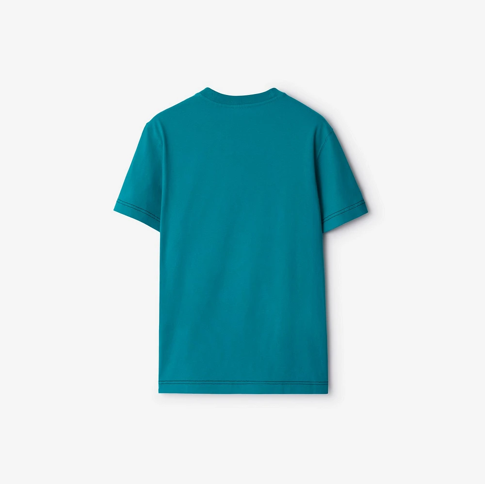 Cotton T-shirt in Kingfisher - Men | Burberry® Official