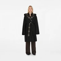 Mid-length Reversible Check Wool Car Coat in Black - Women | Burberry® Official