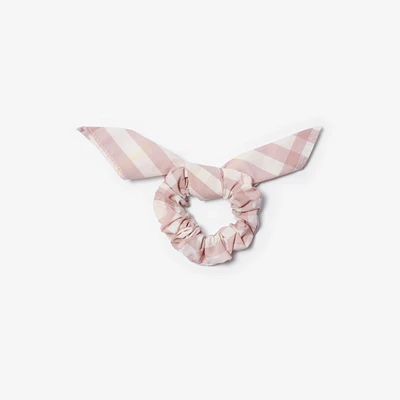 Check Cotton Scrunchie in Shell - Children | Burberry® Official