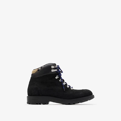 Suede Moor Hiking Boots​ in Black - Men | Burberry® Official