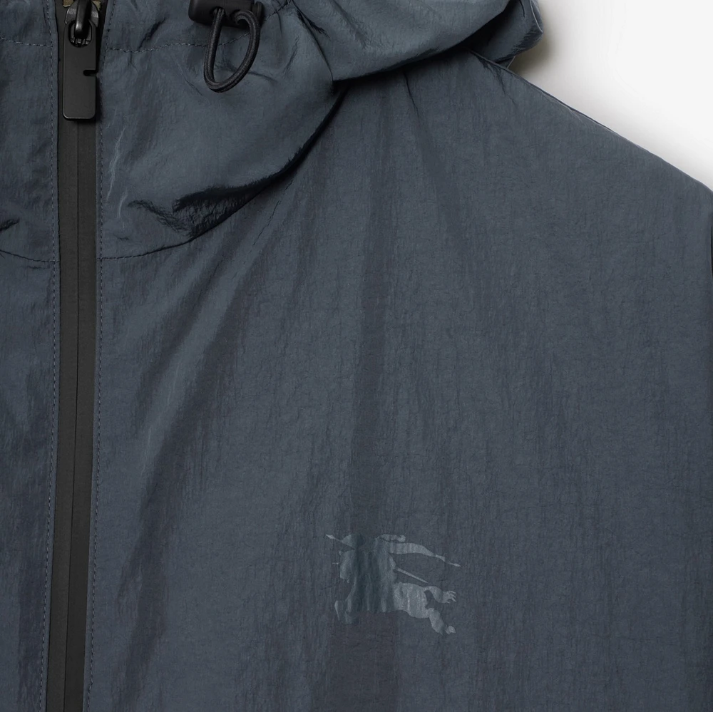 EKD Badge Nylon Hooded Jacket in Magnet - Men | Burberry® Official