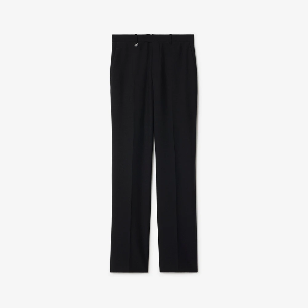 Wool Mohair Tailored Trousers in Black - Men | Burberry® Official