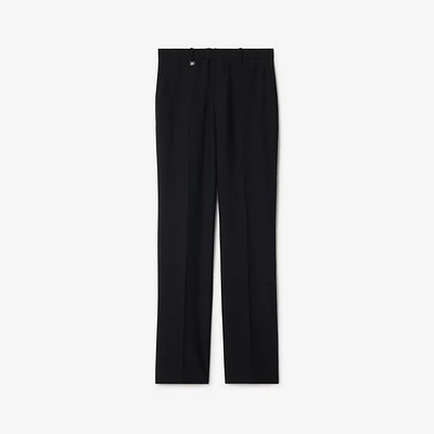 Wool Mohair Tailored Trousers in Black - Men | Burberry® Official