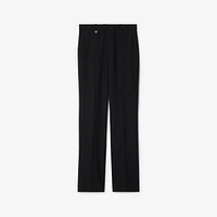 Wool Mohair Tailored Trousers in Black - Men | Burberry® Official