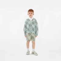 Check Linen Blend Cardigan in Breeze | Burberry® Official