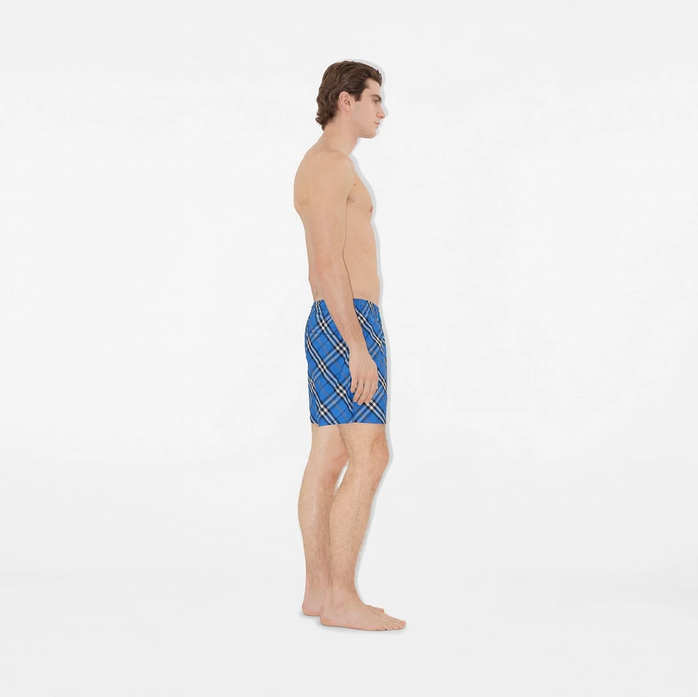 Check Swim Shorts in Hyacinth blue - Men | Burberry® Official