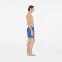 Check Swim Shorts in Hyacinth blue - Men | Burberry® Official
