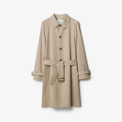 Long Gabardine Car Coat in Fossil - Men | Burberry® Official
