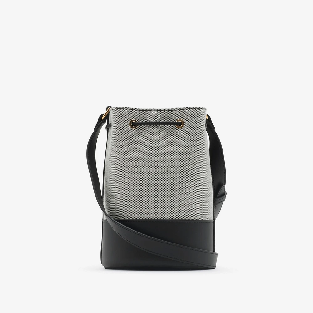 Mini Canvas Bucket Bag in Black - Women | Burberry® Official