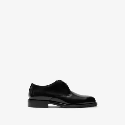 Leather Tux Derby Shoes in Black - Men | Burberry® Official