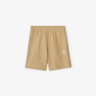 Knight Stamp Cotton Shorts in Flax - Men | Burberry® Official