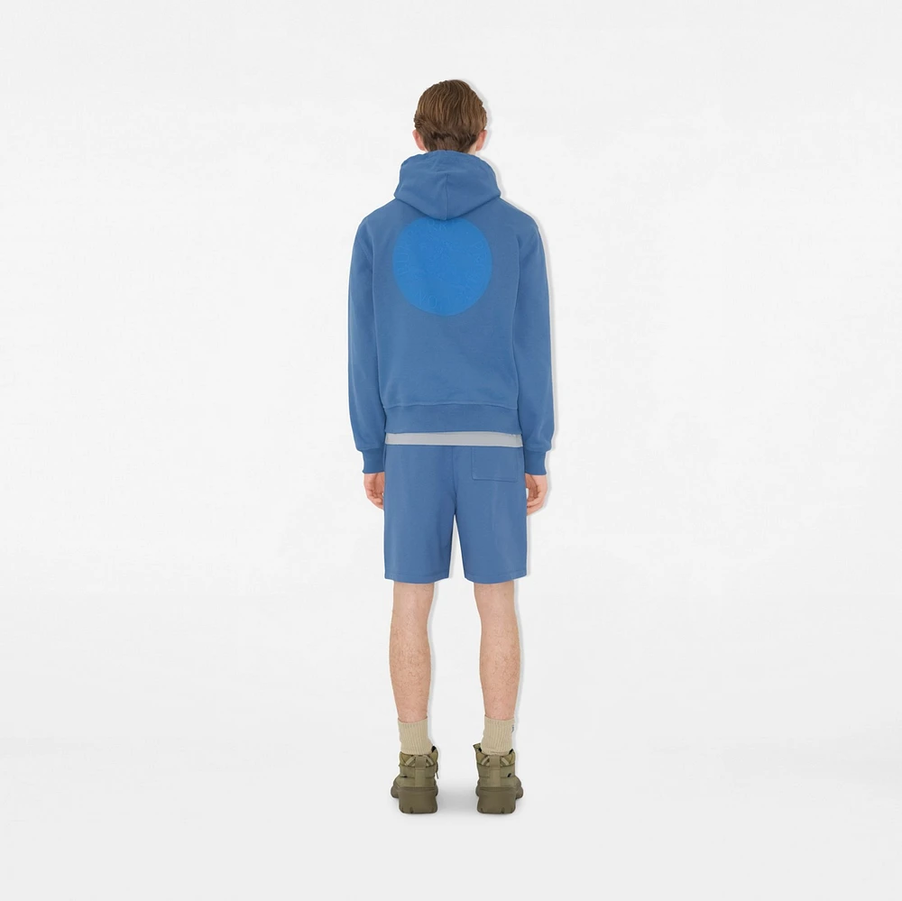 EKD Badge Cotton Shorts in Pool - Men | Burberry® Official