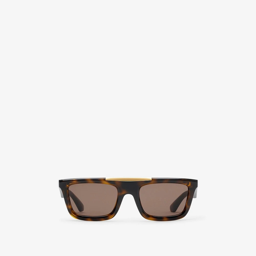Classic Rectangular Sunglasses in Tortoiseshell - Men | Burberry® Official