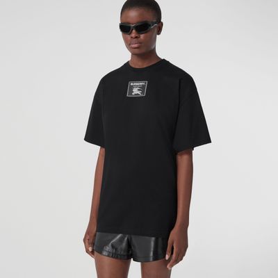Prorsum Label Cotton T-shirt Black - Women | Burberry® Official