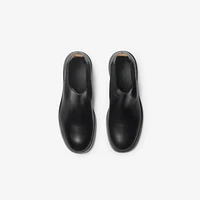 Leather Rogue Chelsea Boots in Black - Men | Burberry® Official