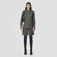 Check Cotton Twill Shorts Dark Olive Green - Women | Burberry® Official