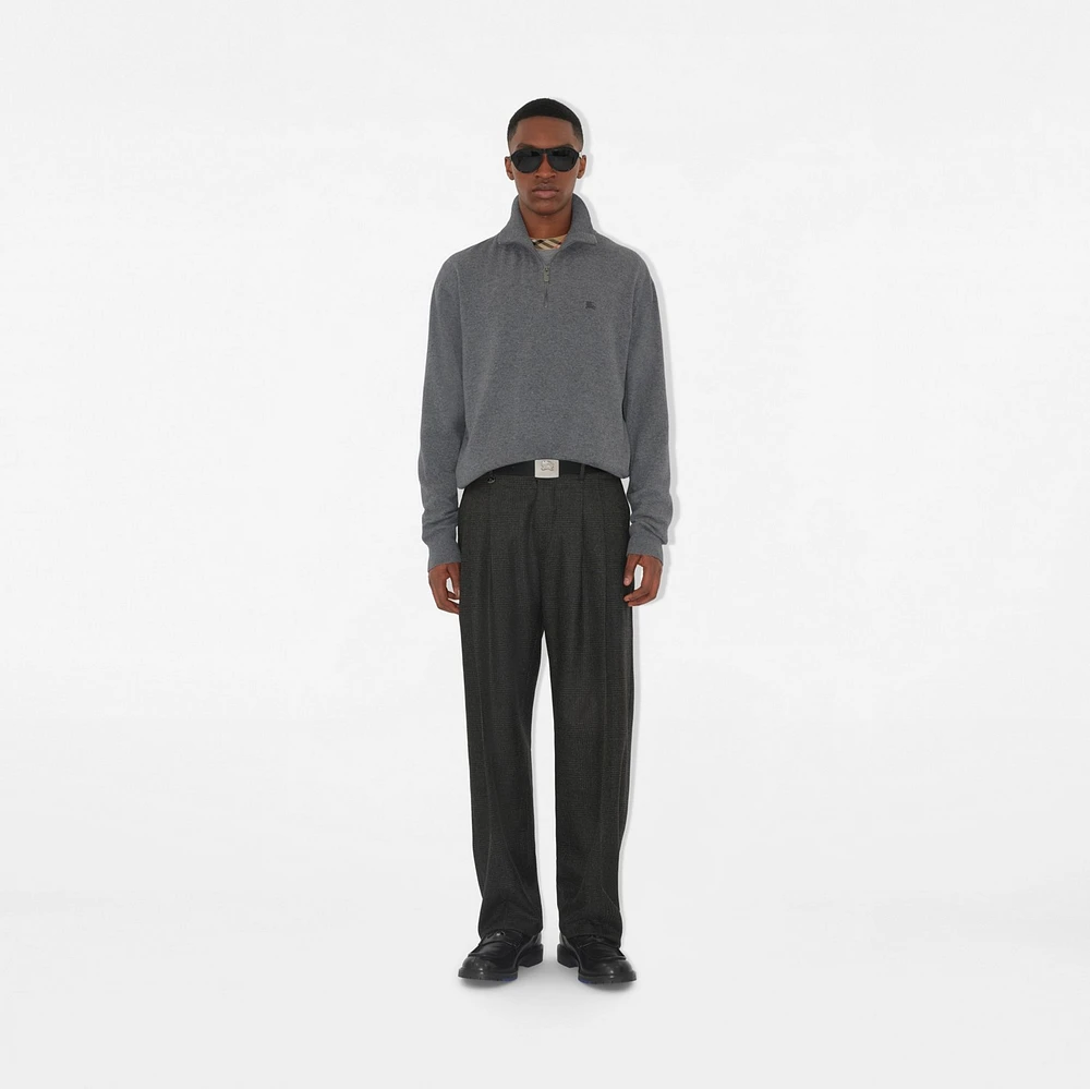 Cashmere Blend Half-zip Sweater in Grey - Men | Burberry® Official