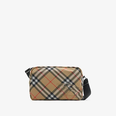 Check Crossbody Bag​ in Sand - Men, Nylon | Burberry® Official