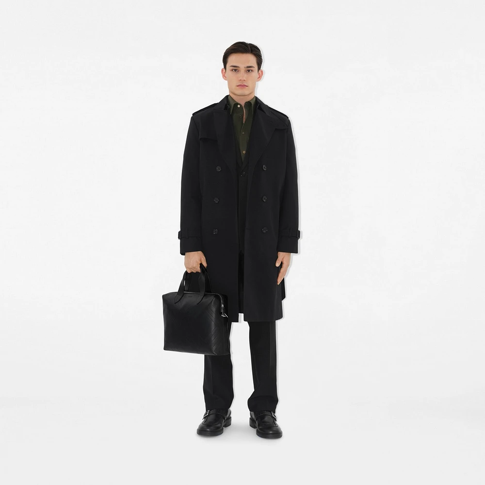 Embossed Check Briefcase in Black - Men | Burberry® Official
