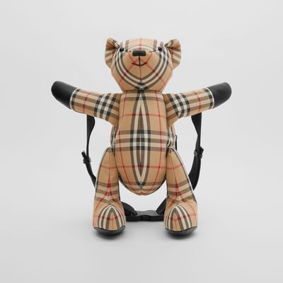 Exaggerated Check Thomas Bear Bum Bag in Archive Beige - Children | Burberry® Official