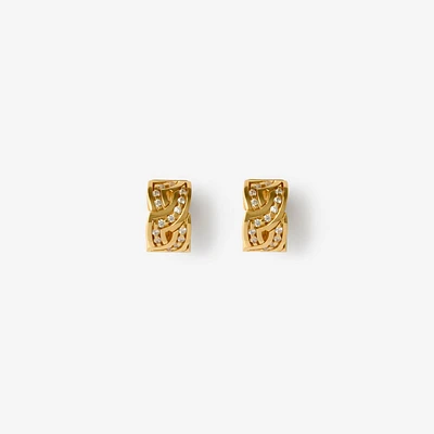Shield Infinity Hoop Earrings in Gold/clear - Women | Burberry® Official