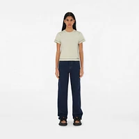 Boxy Cotton T-shirt in Plaster - Women | Burberry® Official