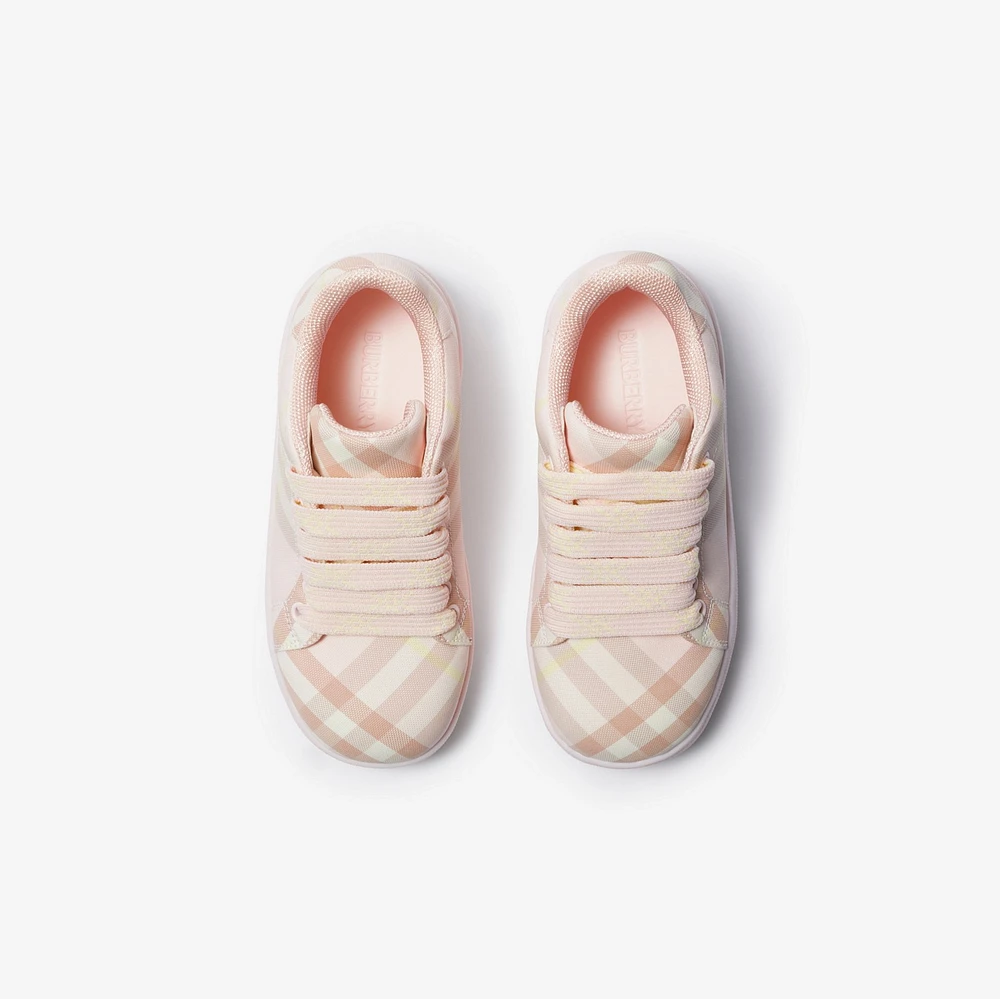 Check Cotton Sneakers in Shell - Children | Burberry® Official
