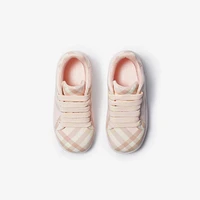 Check Cotton Sneakers in Shell - Children | Burberry® Official