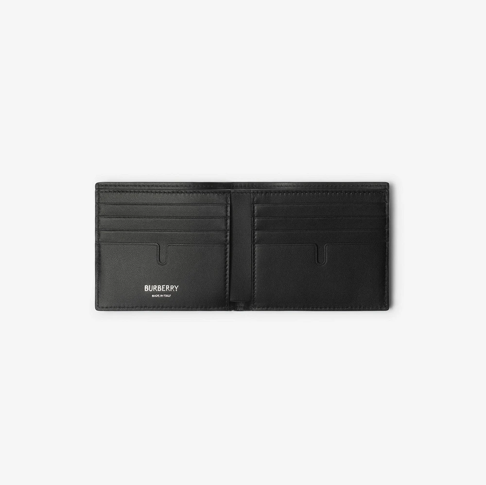 Check Bifold Wallet in Midnight - Men, Cotton, Linen | Burberry® Official