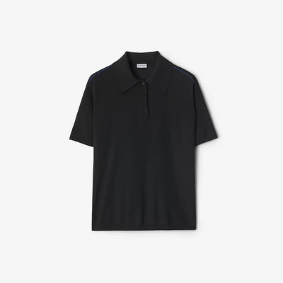 Wool Polo Shirt in Black - Men | Burberry® Official