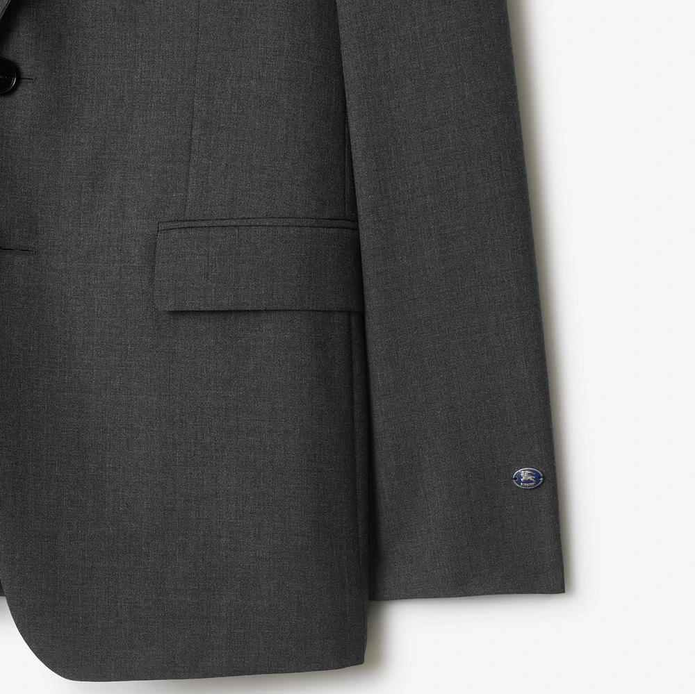 Wool Tailored Jacket in Rock grey - Men | Burberry® Official